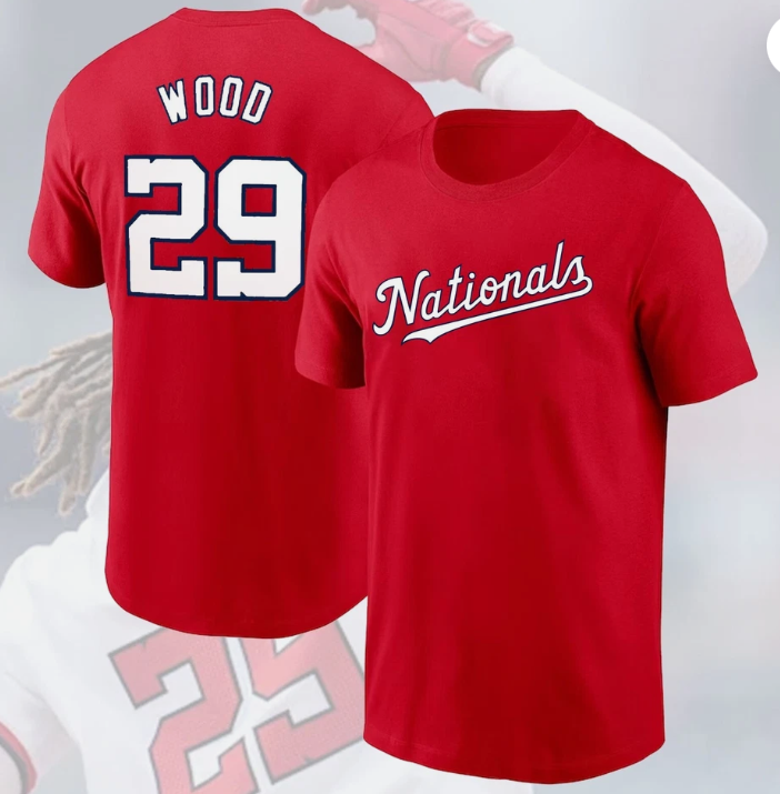 Men Washington Nationals #29 James Wood Nike red Nike Limited jersey